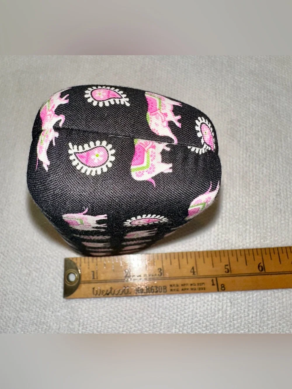 Vera Bradley Black Eyeglass Case with Pink Elephant Print